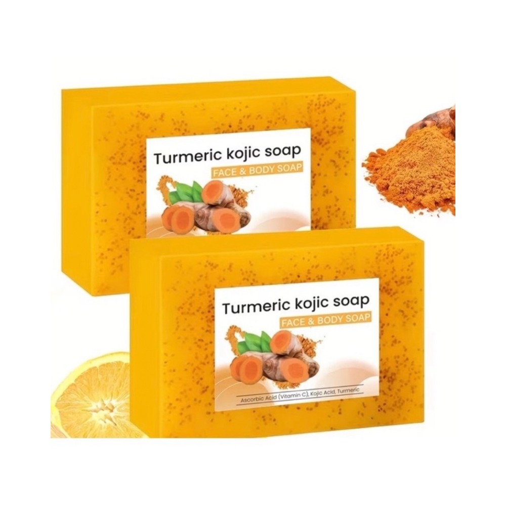 NEW Turmeric Kojic Acid Face & Body Soap 3 Pack Vitamin C Exfoliating Cleansing